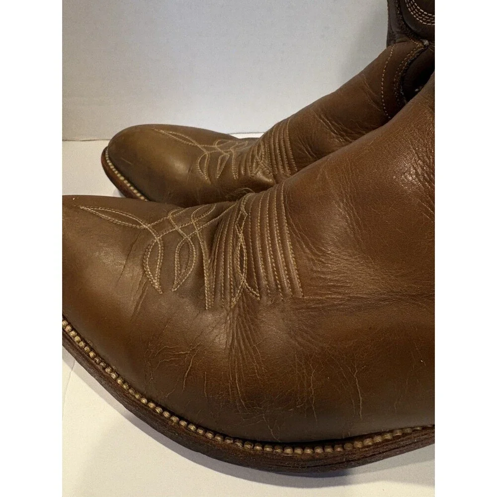 Vintage Dan Post Western Boots Men’s 9.5D Light Brown Leather